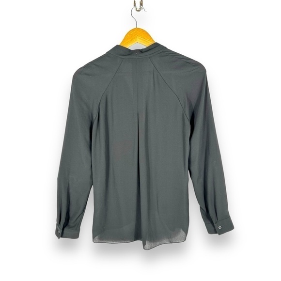 Trouve Draped Surplice Shoulder Cut Out Blouse, Black, Size Small - Picture 8 of 8